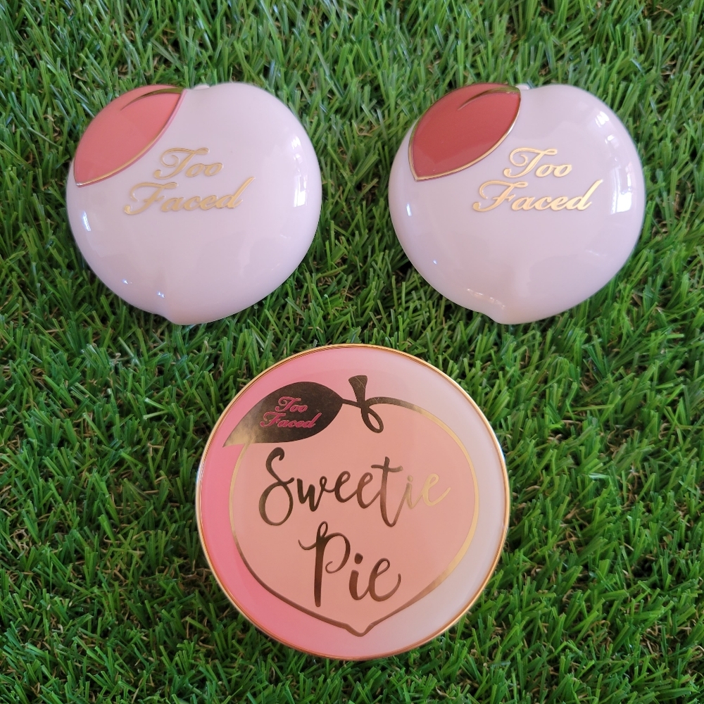 EMPTY Too Faced Peach My Cheeks + Sweetie Pie Bronzer Purse Mirror BUNDLE(ALL 3)